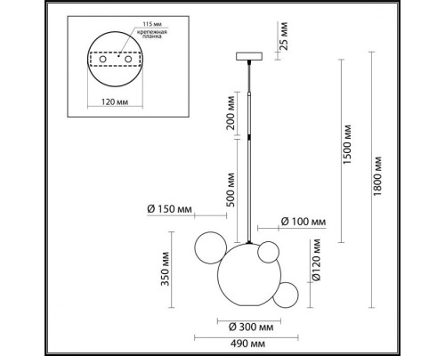 Подвесной светильник Bubbles 4640/12LA Odeon Light