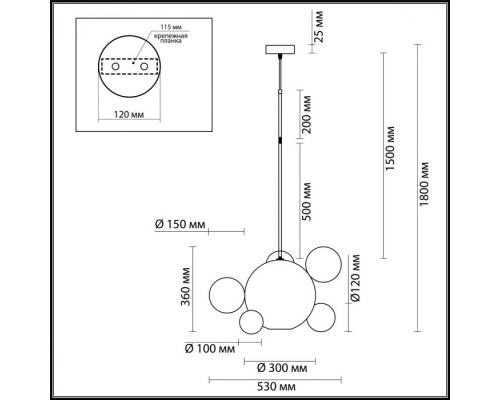 Подвесной светильник Bubbles 4640/12LB Odeon Light Подвесной светильник Bubbles 4640/12LB Odeon Light