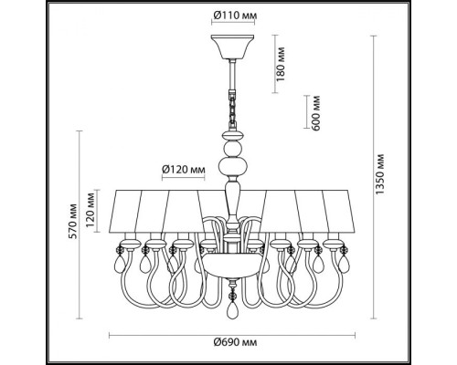 Подвесная люстра Meki 4723/8 Odeon Light Подвесная люстра Meki 4723/8 Odeon Light