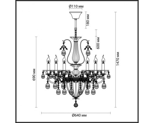 Подвесная люстра Kuvia 4724/6 Odeon Light Подвесная люстра Kuvia 4724/6 Odeon Light