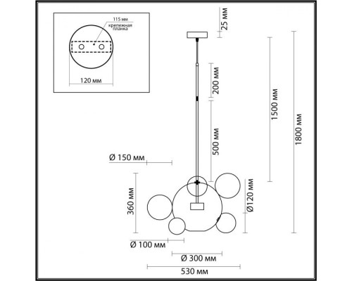 Подвесной светильник Bubbles 4802/12LB Odeon Light Подвесной светильник Bubbles 4802/12LB Odeon Light