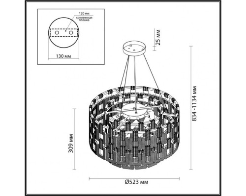Подвесная люстра Buckle 4989/9 Odeon Light Подвесная люстра Buckle 4989/9 Odeon Light