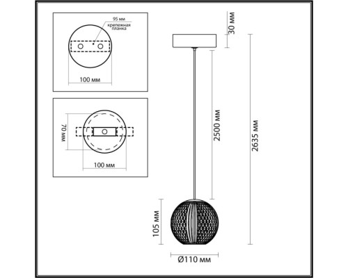Подвесной светильник Crystal 5007/5LA Odeon Light Подвесной светильник Crystal 5007/5LA Odeon Light