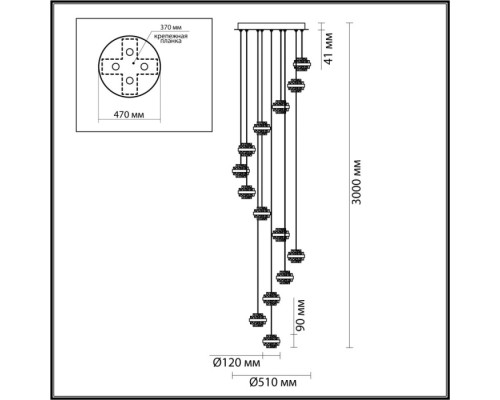 Подвесная люстра Klot 5031/80L Odeon Light Подвесная люстра Klot 5031/80L Odeon Light