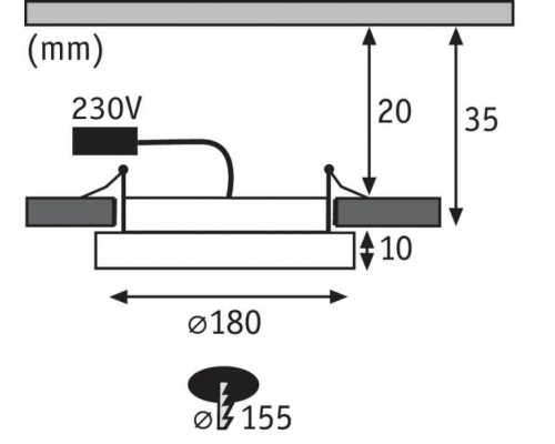 Точечный светильник Prem Ebl Panel Rddim 92933 Paulmann Точечный светильник Prem Ebl Panel Rddim 92933 Paulmann