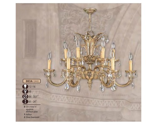 Подвесная люстра 003A 003A/12 AA ASFOUR Riperlamp Подвесная люстра 003A 003A/12 AA ASFOUR Riperlamp