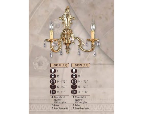 Бра 003N 003N/2 AA ASFOUR Riperlamp Бра 003N 003N/2 AA ASFOUR Riperlamp