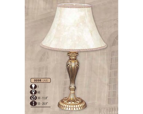 Интерьерная настольная лампа 009R 009R/1 AB CREAM SHADE Riperlamp Интерьерная настольная лампа 009R 009R/1 AB CREAM SHADE Riperlamp