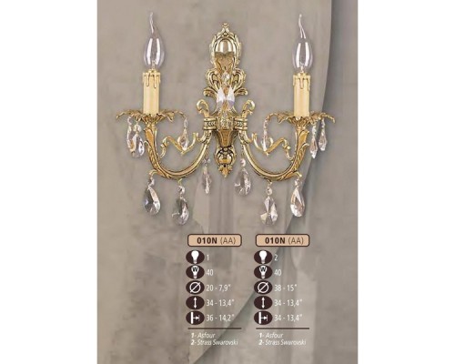 Бра 010N 010N/1 AA ASFOUR Riperlamp Бра 010N 010N/1 AA ASFOUR Riperlamp