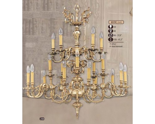 Подвесная люстра 017C 017C/20 AA SWAROVSKI Riperlamp Подвесная люстра 017C 017C/20 AA SWAROVSKI Riperlamp