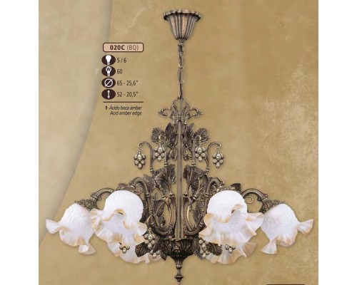 Подвесная люстра 020C 020C/6 BQ ACID.AMBER EDGE Riperlamp Подвесная люстра 020C 020C/6 BQ ACID.AMBER EDGE Riperlamp
