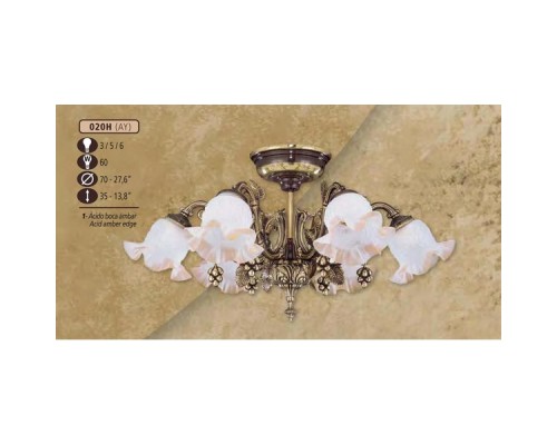 Потолочная люстра 020H 020H/6 AY ACID.AMBER EDGE Riperlamp Потолочная люстра 020H 020H/6 AY ACID.AMBER EDGE Riperlamp