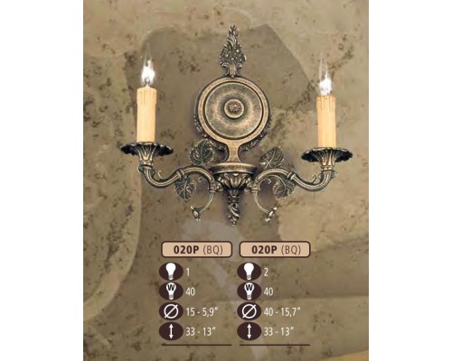 Бра 020P 020P/2 BQ Riperlamp Бра 020P 020P/2 BQ Riperlamp
