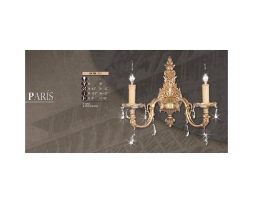Бра 047N 047N/2 AB SWAROVSKI Riperlamp Бра 047N 047N/2 AB SWAROVSKI Riperlamp