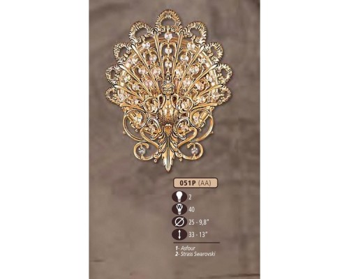 Бра 051P 051P/2 AA ASFOUR Riperlamp Бра 051P 051P/2 AA ASFOUR Riperlamp