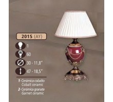 Интерьерная настольная лампа 201S 201S/1 AY COBALT/GARNET CERAM. - CREAM SHADE Riperlamp