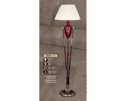 Торшер 201Y 201Y/1 AY COBALT/GARNET CERAM. - CREAM SHADE Riperlamp Торшер 201Y 201Y/1 AY COBALT/GARNET CERAM. - CREAM SHADE Riperlamp