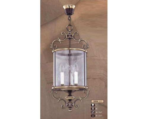 Подвесная люстра 209A 209A/3 AY Riperlamp Подвесная люстра 209A 209A/3 AY Riperlamp
