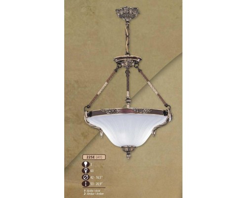 Подвесная люстра 225E 225E/3 AY AMBER Riperlamp Подвесная люстра 225E 225E/3 AY AMBER Riperlamp