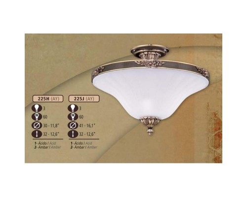 Потолочная люстра 225H 225H/3 AY AMBER Riperlamp Потолочная люстра 225H 225H/3 AY AMBER Riperlamp