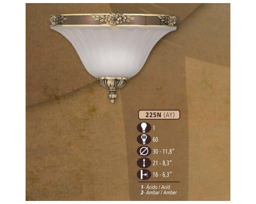 Настенный светильник 225N 225N/1 AY AMBER Riperlamp Настенный светильник 225N 225N/1 AY AMBER Riperlamp