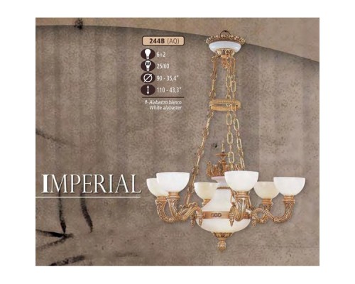 Подвесная люстра 244B 244B/6+2 AQ WHITE/CREAM ALABASTER Riperlamp Подвесная люстра 244B 244B/6+2 AQ WHITE/CREAM ALABASTER Riperlamp