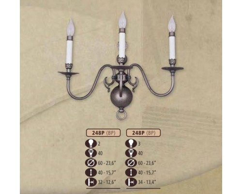 Бра 248P 248P/3 BP Riperlamp Бра 248P 248P/3 BP Riperlamp