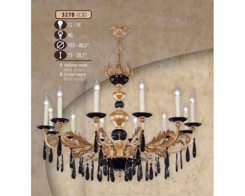 Подвесная люстра 327B 327B/12 CB BLACK Riperlamp Подвесная люстра 327B 327B/12 CB BLACK Riperlamp