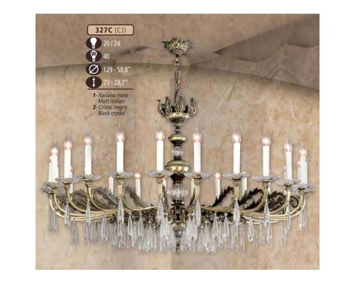Подвесная люстра 327C 327C/24 CJ MATT ITALIAN Riperlamp Подвесная люстра 327C 327C/24 CJ MATT ITALIAN Riperlamp