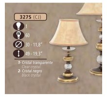 Интерьерная настольная лампа 327S 327S/1 CJ BLACK- CREAM SHADE Riperlamp