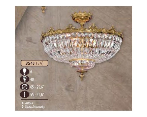 Потолочная люстра 354J 354J/6 EA CRYSTAL ASFOUR Riperlamp