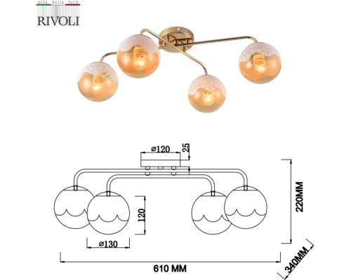Потолочная люстра Avril 3140-304 Rivoli Потолочная люстра Avril 3140-304 Rivoli