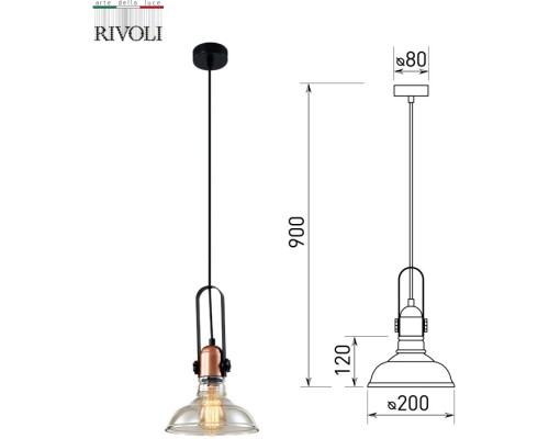 Подвесной светильник Leila 4093-201 Rivoli Подвесной светильник Leila 4093-201 Rivoli