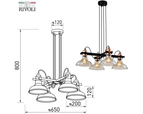 Подвесной светильник Leila 4093-304 Rivoli Подвесной светильник Leila 4093-304 Rivoli