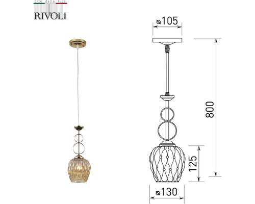 Подвесной светильник Cindy 9119-201 Rivoli Подвесной светильник Cindy 9119-201 Rivoli