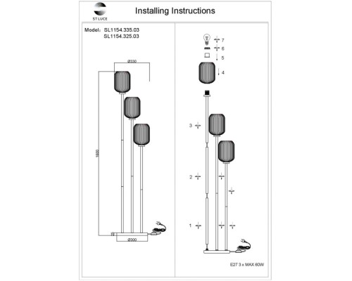 Торшер Gran SL1154.325.03 ST Luce Торшер Gran SL1154.325.03 ST Luce