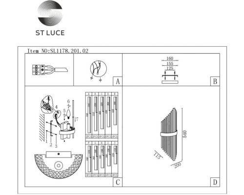 Бра Arezzo SL1178.201.02 ST Luce Бра Arezzo SL1178.201.02 ST Luce