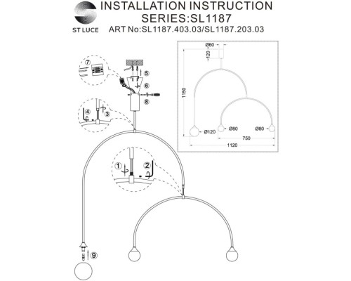 Подвесной светильник Vive SL1187.203.03 ST Luce