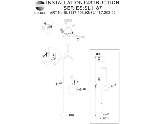Подвесной светильник Vive SL1187.403.02 ST Luce Подвесной светильник Vive SL1187.403.02 ST Luce