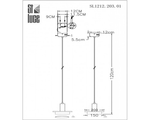 Подвесной светильник Oltarno SL1212.203.01 ST Luce Подвесной светильник Oltarno SL1212.203.01 ST Luce