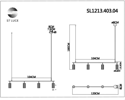 Подвесной светильник Kendo SL1213.403.04 ST Luce Подвесной светильник Kendo SL1213.403.04 ST Luce