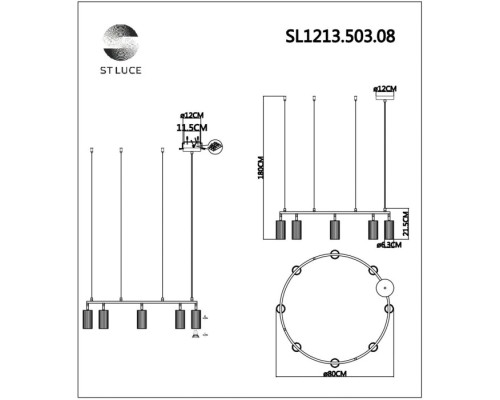 Подвесной светильник Kendo SL1213.503.08 ST Luce Подвесной светильник Kendo SL1213.503.08 ST Luce