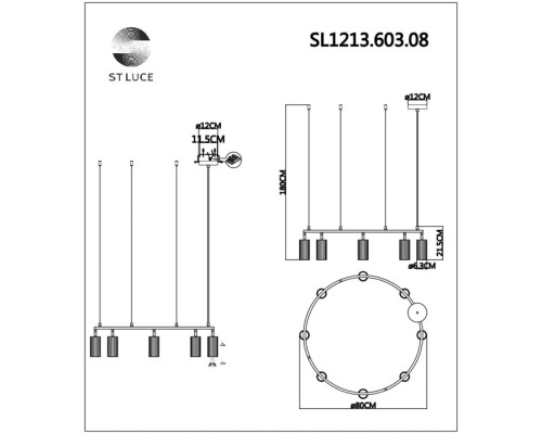 Подвесной светильник Kendo SL1213.603.08 ST Luce Подвесной светильник Kendo SL1213.603.08 ST Luce