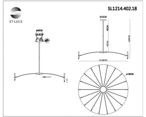 Потолочная люстра Spidey SL1214.402.18 ST Luce Потолочная люстра Spidey SL1214.402.18 ST Luce