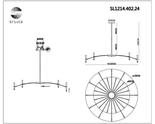 Потолочная люстра Spidey SL1214.402.24 ST Luce Потолочная люстра Spidey SL1214.402.24 ST Luce