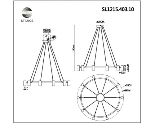 Подвесной светильник Talia SL1215.403.10 ST Luce Подвесной светильник Talia SL1215.403.10 ST Luce