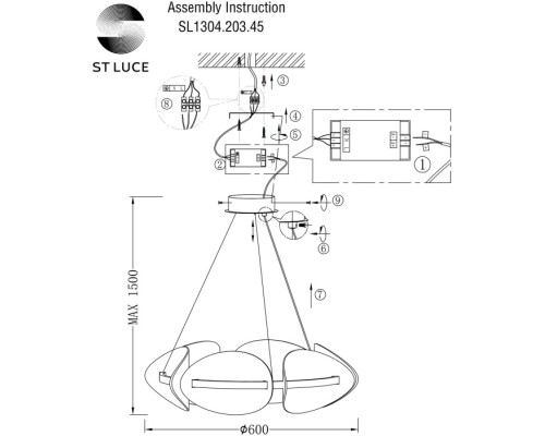 Подвесная люстра Etoile SL1304.203.45 ST Luce Подвесная люстра Etoile SL1304.203.45 ST Luce