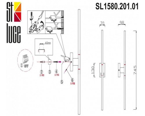 Бра Ralio SL1580.201.01 ST Luce