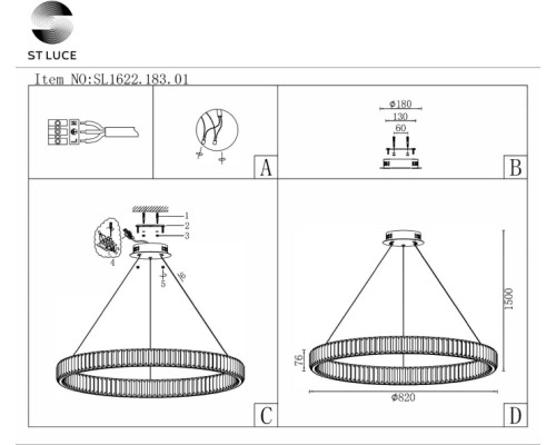 Подвесной светильник Tivoli SL1622.183.01 ST Luce Подвесной светильник Tivoli SL1622.183.01 ST Luce