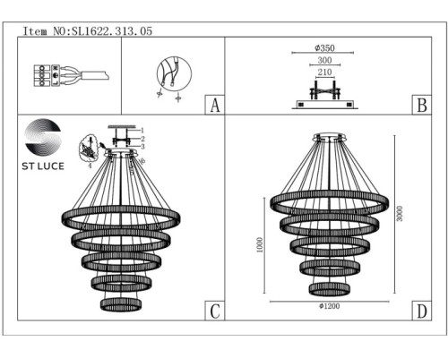 Подвесная люстра Tivoli SL1622.313.05 ST Luce Подвесная люстра Tivoli SL1622.313.05 ST Luce